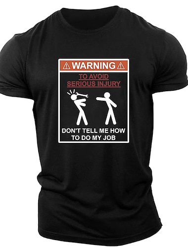  Voor heren Brief Grafische prints T-shirt Informele stijl 100% katoen Korte mouw Grafisch Shirt Zwart Beige Grijs Comfortabel T-shirt Buiten Straat Modeontwerper kleding