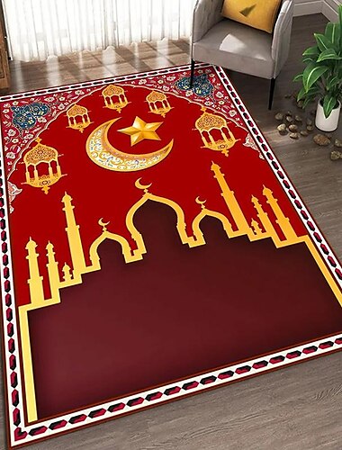  muslimische gebetsmatte eid mubarak goldbohrer samt wohnzimmerteppich rechteckige rutschfeste bodenmatte