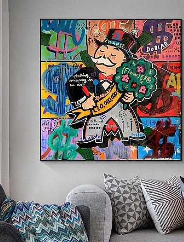  Handgefertigtes handgemaltes Ölgemälde Wandkunst abstrakte Graffiti-Leinwand Wandkunst Heimdekoration Dekor gerollte Leinwand kein Rahmen ungedehnt