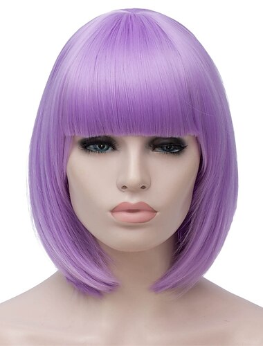  grüne Perücken für Frauen 12'' kurze grüne Bob-Perücke mit Pony natürliche synthetische weiche Perücke süße farbige Perücken für St. Patrick's Day Party Halloween St. Patrick's Day Perücken
