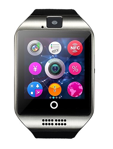  Q18 Smartwatch 1.54 Zoll Smartwatch Fitnessuhr Bluetooth 2G Schrittzähler Anruferinnerung Sitzende Erinnerung Kompatibel mit Android iOS Damen Herren Freisprechanlage Nachrichterinnerung Step Tracker