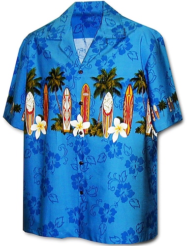  男性用 プラスサイズ アロハシャツ ビッグアンドトール グラフィック 折襟 ボタン 半袖 春夏 トロピカル風 ファッション ハワイアン アウトドア ストリート トップの