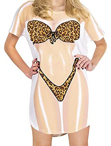  Kvinners kropp Bikini Strandtøj 3D Graphic Kjole Til Dame Voksne 3D-utskrift Polyester / bomullsblanding Fest