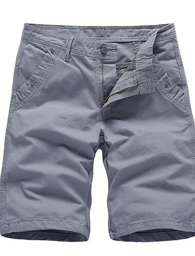  Herren Shorts Kurze Hosen Chino Bermuda Shorts Bermudas Tasche Glatt Komfort Atmungsaktiv Outdoor Täglich Ausgehen 100% Baumwolle Modisch Strassenmode Schwarz Marineblau