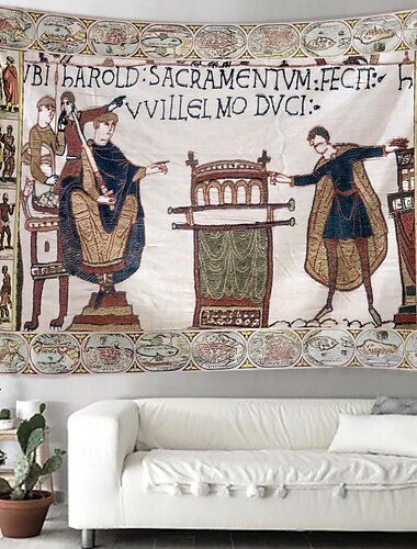  Bayeux Middelalder Tapestry Middelalder Tapestry Vægs Kunst Dekor Fotografi Baggrund Plæde Gardin Hjem Soveværelse Stue Dekoration