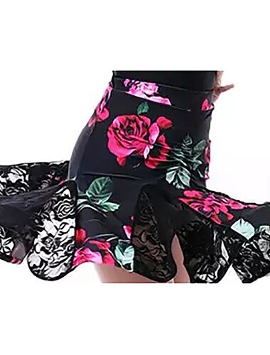  Latinské tance Standardní tance Sukně Krajka Potisk Sklady Dámské Výkon Trénink Polyester