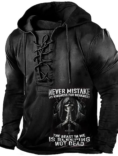  Hombre Cráneos Letra Sudadera Sudaderas Sudadera Con Capucha Manga Larga Sudadera con capucha Con Capucha Ropa de calle Impresión 3D Casual Diario Deportes Negro Acordonado Estampado Primavera & Otoño