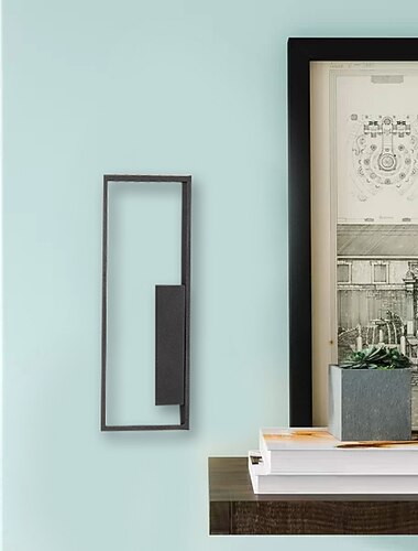  lightinthebox led vägglampor inomhus svart rektangel enkel ljus väggmonterat ljus modern led metall väggbelysning för sovrum matsal sänglampa vardagsrum