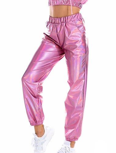  disco dans kostymer eksotiske danseklær poledance bukser ruching ren farge kvinners ytelsestrening naturlig polyester