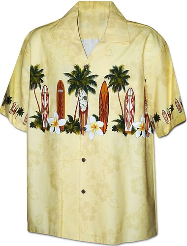  Herren Übergröße Hawaiihemd Sommerhemd Groß und hoch Grafik-Drucke Umlegekragen Taste Kurzarm Frühling Sommer Tropisch Modisch Hawaiianisch Outdoor Strasse Oberteile