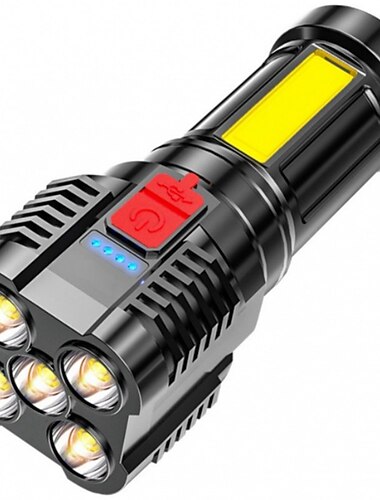  Linterna 5led para exteriores, luz lateral cob portátil, luz de trabajo, linterna led impermeable recargable por usb