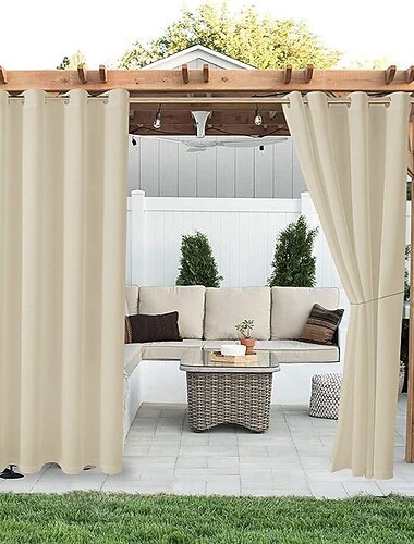  waterdichte outdoor gordijn privacy, schuifdeuren terras gordijn boerderij gordijnen, pergola gordijnen doorvoertule voor tuinhuisje, balkon, veranda, feest, hotel, 1 paneel