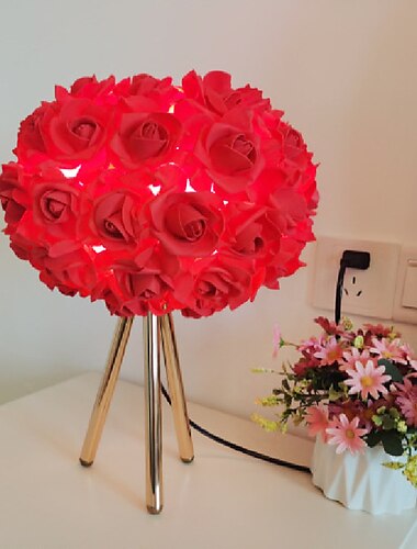  tischlampe moderne hochzeit dekoration ehe 3000-6000k schlafzimmer schreibtischlampe kreative rosen blume licht wohnzimmer lampe nachttischlampen