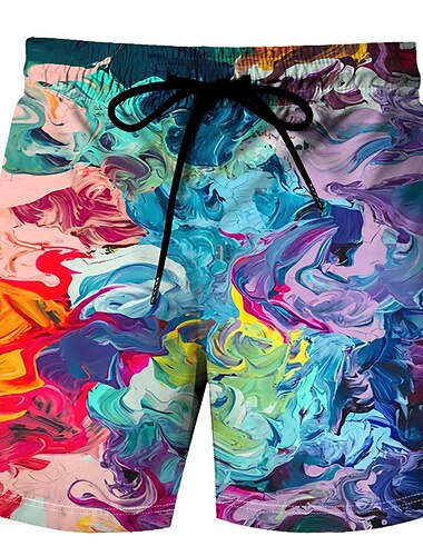  Hombre Tie-dye Boxers de Natación Pantalones de Natación Pantalones de Surf Media cintura Hawaiano Boho Exterior Festivos Noche Bolsillo Correa Cintura elástica Diseñador Ropa