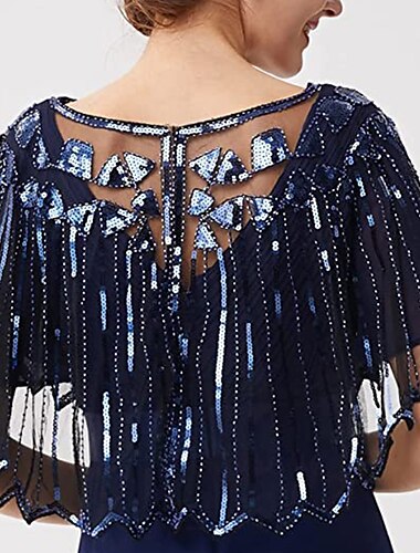  Retro Vintage Goldene Zwanziger 1920er Schals Der große Gatsby Hochzeitsgast Pailletten Damen Hochzeit Hochzeitsgast Party-Abendmode Erwachsene Schal