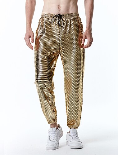  Scheibe Retro Vintage Disko 1980er Hosen Jogginghosen Herren Kostüm Jahrgang Cosplay Party & Abend Hosen Karneval Schlager Outfit