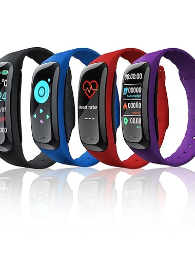  C1plus Smartklokke 0.96 tommers Smartklokke blåtann Skritteller Samtalepåminnelse Søvnmonitor Kompatibel med Android iOS Unisex Lang ventetid Vanntett Mediakontroll IP 67 34mm urkasse