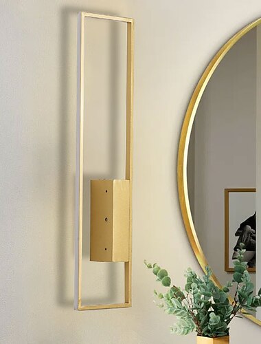  Lightinthebox LED-Wandleuchten für den Innenbereich, goldfarben, rechteckig, Einzelleuchte, Wandleuchte, moderne LED-Wandleuchte aus Metall für Schlafzimmer, Esszimmer, Nachttischlampe, Wohnzimmer