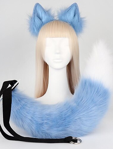  Fuchsschwanzclip Katzenohren Wolfspfoten Handschuhe Cosplay Kostüm Karneval ausgefallene Party Kostüm Accessoires