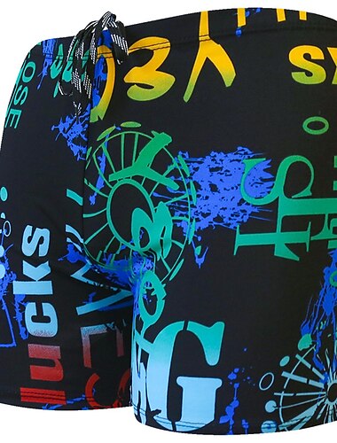  Herren Badeanzug Badehosen Badeshorts Boardshorts Sommershorts Druck Hai Buchstabe 3D Atmungsaktiv Schnelltrocknend Ferien Schwimmbad Sexy Dehnbar 1 5 Tiefer Bund Dehnbar