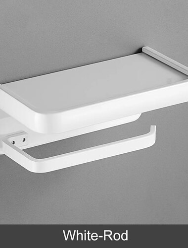  Toilettenpapierhalter Aluminium, Taschentuchrolle mit Handyaufbewahrung, Klopapierhalter, Rollenhalter mit geräumigen Ablagen, Papierhalter Wandmontage, für Küche und Badzimmer