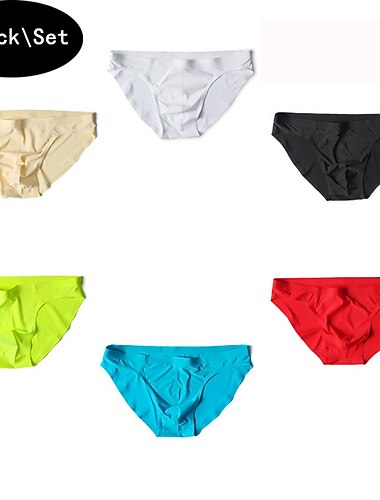  Herr 2 förpackningar Kalsong Briefs Nylon Tvättbar Bekväm Slät Låg midja Svart Vit