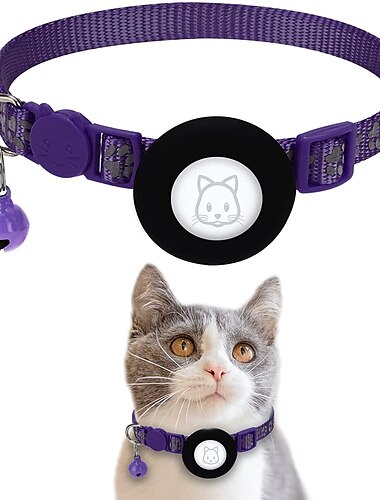  Haustierhalsband für Airtag-Fußabdruckhalsband Haustierhalsband mit glockenreflektierendem Halsband