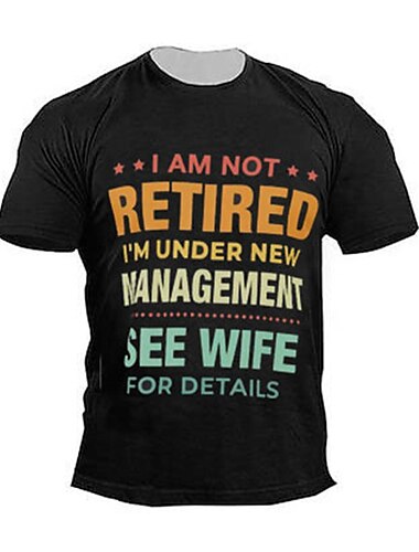  Homme Graphic Lettre T shirt Tee T-shirt de retraite Manche Courte T-shirt 3D effet Col Ras du Cou Chemise Rétro Vintage Mode Design Extérieur Casual du quotidien Noir Printemps été Vêtement Tenue S