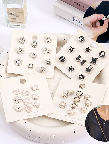  30 Stück Brosche Damen Pin Kleidung Dekoration Anti-Exposition Schnalle niedlicher Ausschnitt Artefakt Verschluss Nagelfänger Perlenknopf Zubehör