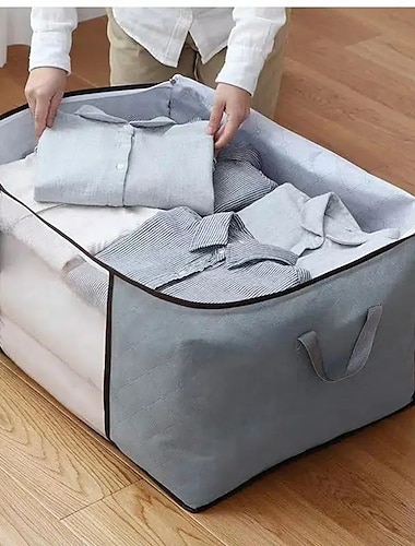  1 grote opbergtas voor kleding onder het bed met verstevigde handgreep, opbergvakken voor beddengoed, dekbedden, kleding, kast, transparant venster, stevige ritsen