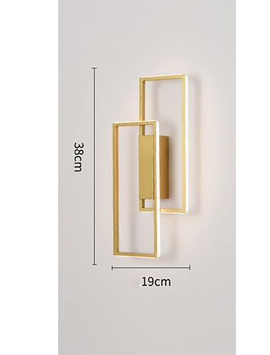  lightinthebox led kinkiety kryty złoty prostokąt podwójne światło oświetlenie do montażu na ścianie nowoczesne oświetlenie led metalowa ściana do sypialni jadalnia lampka nocna salon