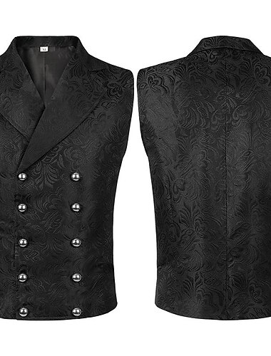  Retro vintage Middeleeuws Renaissance Jas Vest Ren Faire Prins Ridder Edelman Jacquard Voor heren Stoompunk Volwassenen vest
