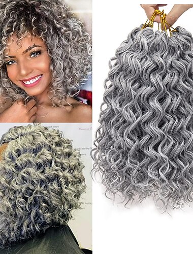  curl häkeln haar 18 zoll wasserwelle häkeln haar ombre synthetische böhmische häkeln geflecht tiefe welle flechten haarverlängerungen