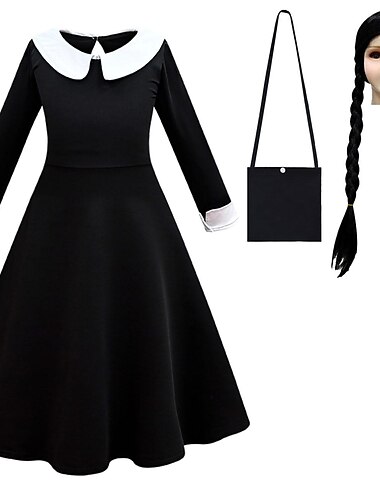  Středa Addams Addamsova rodina středa Šaty Cosplay Paruky taška Klasické & nadčasové Filmové kostýmy for Dívčí Dětské Dospívající