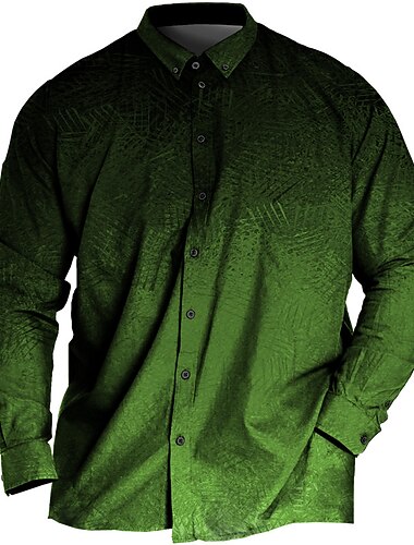  Herre Plusstørrelser Skjorte Stor og høj Grafiske tryk Aftæpning Knapper Langærmet Forår sommer Sport Mode Gade Designer udendørs Ferierejse Toppe