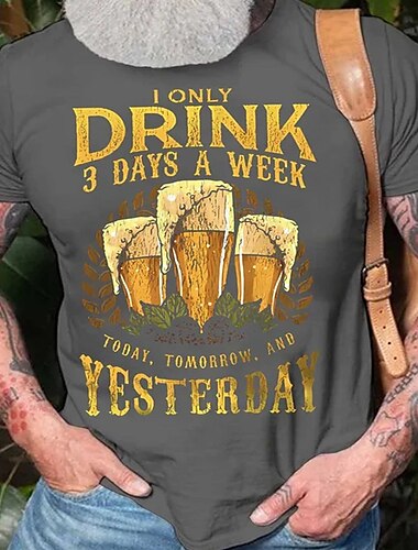  Herren Grafik Buchstabe T Shirt T-Shirt 100% Baumwolle Kurzarm Grafik Hemd Schwarz Wein Rote Bequemes T-Shirt Urlaub Alltagskleidung Modedesigner-Kleidung