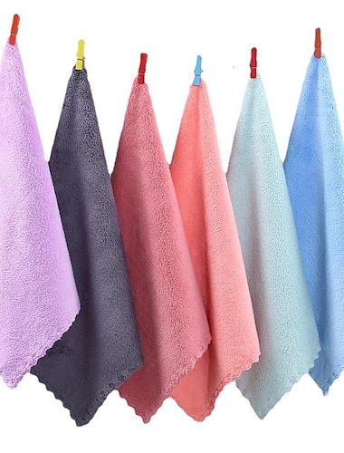  Toalla cuadrada de terciopelo coral, paño de cocina, pañuelo pequeño absorbente suave, toalla de saliva de color liso, toalla de mano para bebés y niños