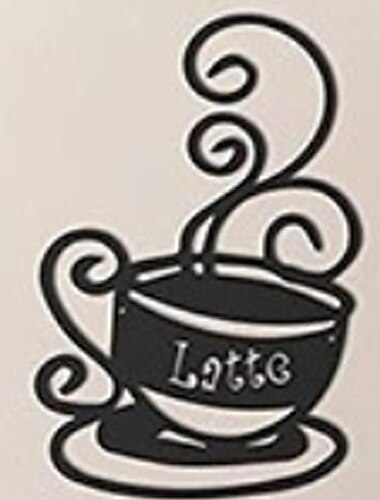  1 x Kaffeetasse aus Metall, Wanddekoration, rostfrei, Wandskulptur, ideal für Garten, Haus, Bauernhaus, Terrasse und Schlafzimmer