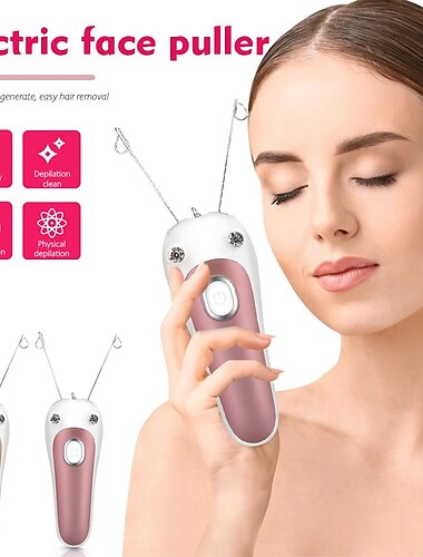  elektrisk ansiktshårborttagare kvinnlig kropp ben ansikte bomullstråd epilator rakapparat mini kvinnor hårborttagning skönhetsmaskin