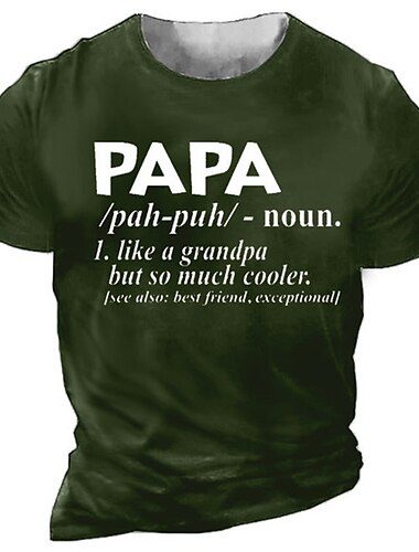  Herren Grafik Buchstabe T Shirt T-Shirt Papa-T-Shirt Kurzarm T-Shirt 3D-Druck Rundhalsausschnitt Hemd Vintage Mode Designer Outdoor Lässig Täglich Schwarz Marineblau Grün Frühling & Sommer Bekleidung