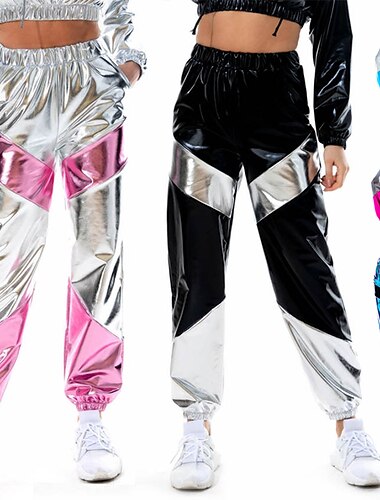  Streetwear Années 1980 Hip Hop Pantalon Bal Masqué Filles épicées Bloc de Couleur Femmes Costume de Carnaval Carnaval Mascarade Enterrement de Vie de Jeune Fille Défilé de la Fierté Mois des Fiertés