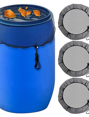 cubierta de malla ajustable para barril de lluvia, pantalla de filtro de hojas anticaída, suministros de jardinería