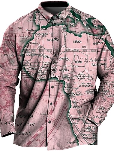  Herre Plusstørrelser Skjorte Stor og høj Kort Aftæpning Knapper Langærmet Forår sommer Sport Mode Gade Designer udendørs Ferierejse Toppe