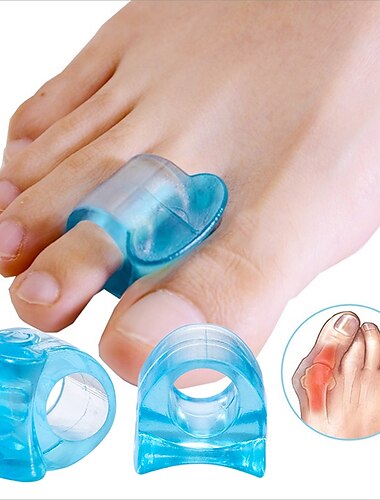  1 paio di separatori di dita in gel di silicone morbido blu alluce valgo distanziatori per alluce valgo strumento per la cura del piede correttore del pollice