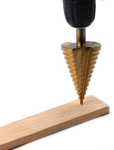  hss punte per trapano in titanio 4mm-45mm gambo per imballaggio in tubo di plastica per legno e metallo, 5-19 dimensioni del passo da 4 mm a 45 mm