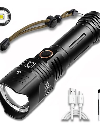  led zaklamp outdoor super heldere xhp160 krachtige xhp99 waterdichte zaklamp usb oplaadbare 18650 lantaarn draagbare zoom camping licht