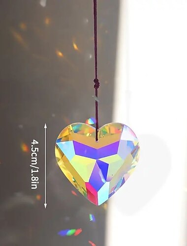 1 Stück, Beleuchtungsanhänger, Kristall-Sonnenfänger, Regenbogenprisma, Lichtfänger, Herz-Kristall-Anhänger, Fenster, hängendes Windspiel, Auto-Charme, Garten-Heimdekoration