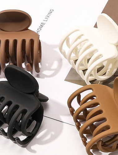  fyrkantiga kloklämmor stora och små neutrala rektangulära hårklämmor halkfria matta stora hårklämmor för kvinnor starkt håll käkklämma för tjockt tunt hår