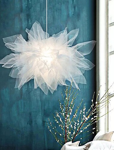  led hanglamp wit mesh kroonluchter moderne hanglamp trouwkamer woonkamer meisjeskamer slaapkamer kroonluchter persoonlijkheid creatieve romantische verlichting