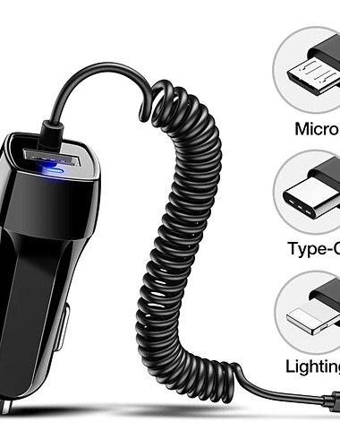  chargeur de voiture voiture usb chargeur rapide 3.0 adapté pour mi téléphone chargeur de voiture miniature type c câble rapide adapté au chargeur iphone